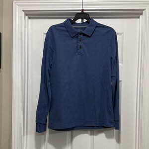 St. John's Bay Navy Long Sleeve Polo - Size Medium